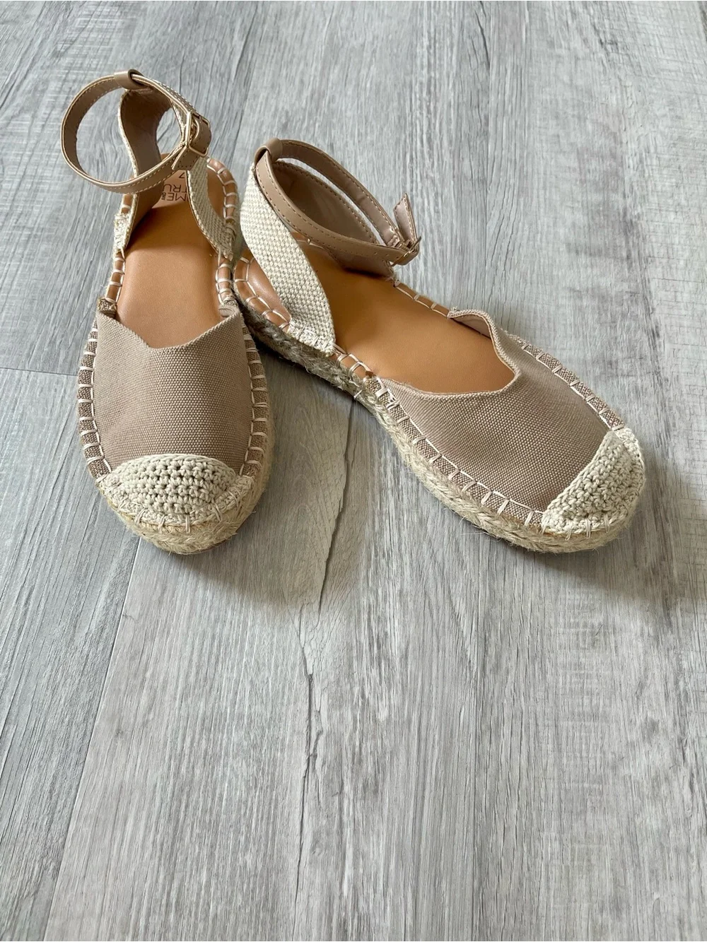 Women’s Tan Espadrille Ankle-Strap Flats